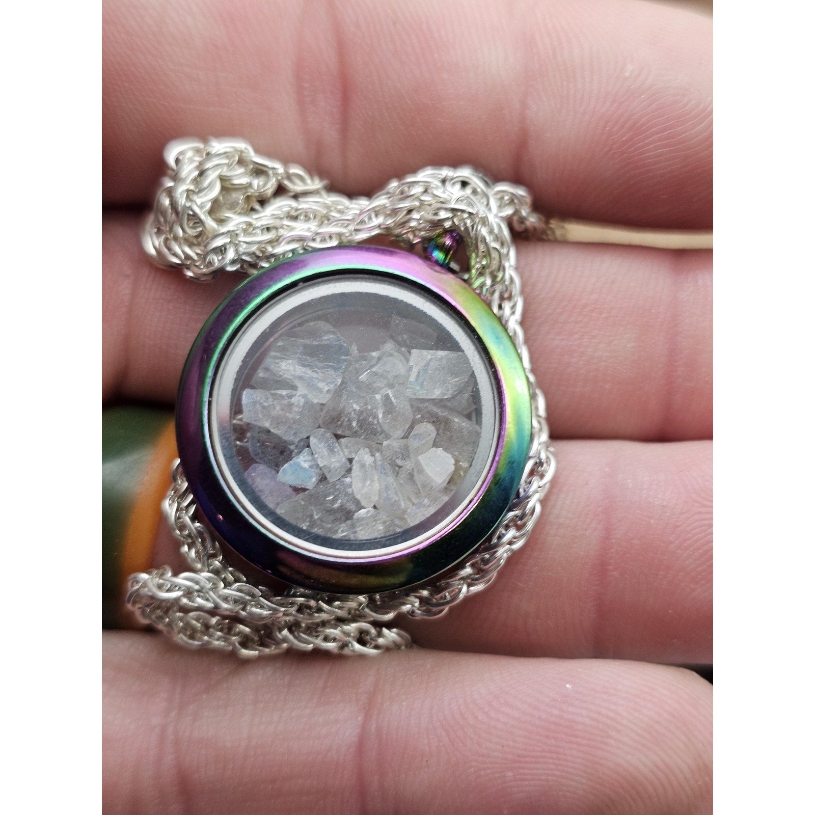 Moonstone Pendant, 16in Sterling Silver Chain by CrystalCloud Company