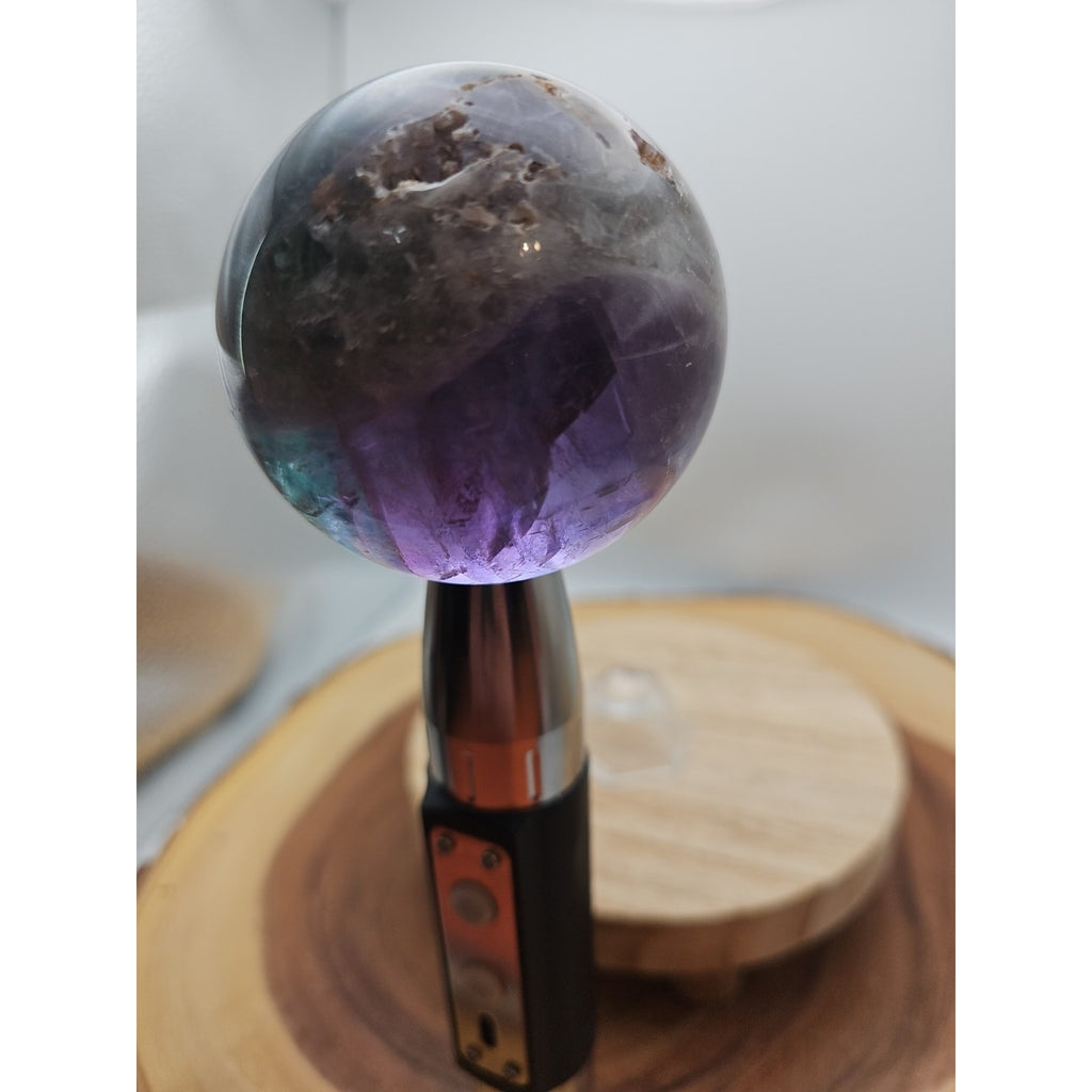 1.10lb Natural Rainbow Fluorite Quartz Crystal Sphere Ball Polished by CrystalCloud Company