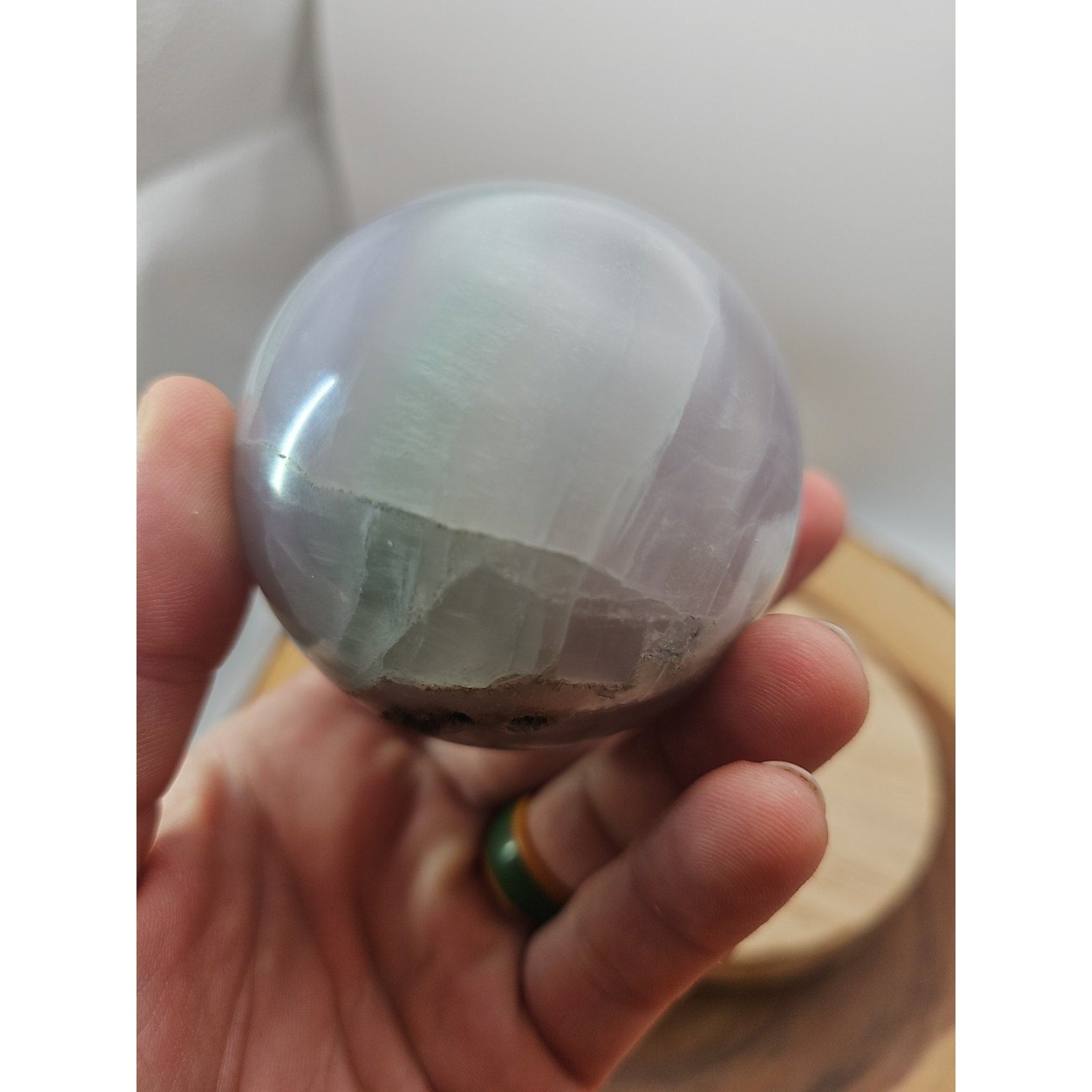 1.17lb Natural Rainbow Fluorite Quartz Crystal Sphere Ball Polished by CrystalCloud Company