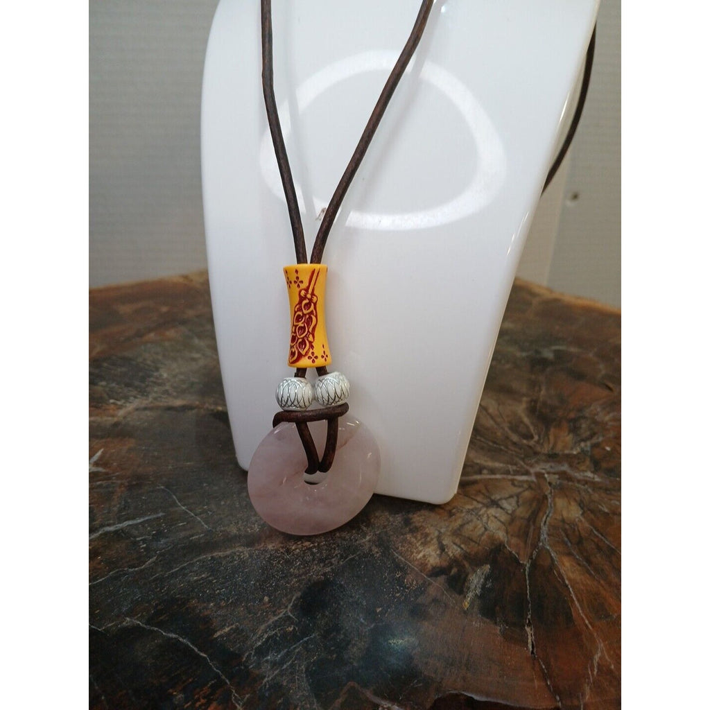 Rose Quartz Pendant Necklace — Handcrafted Natural Stone | CrystalCloud Company by CrystalCloud Company