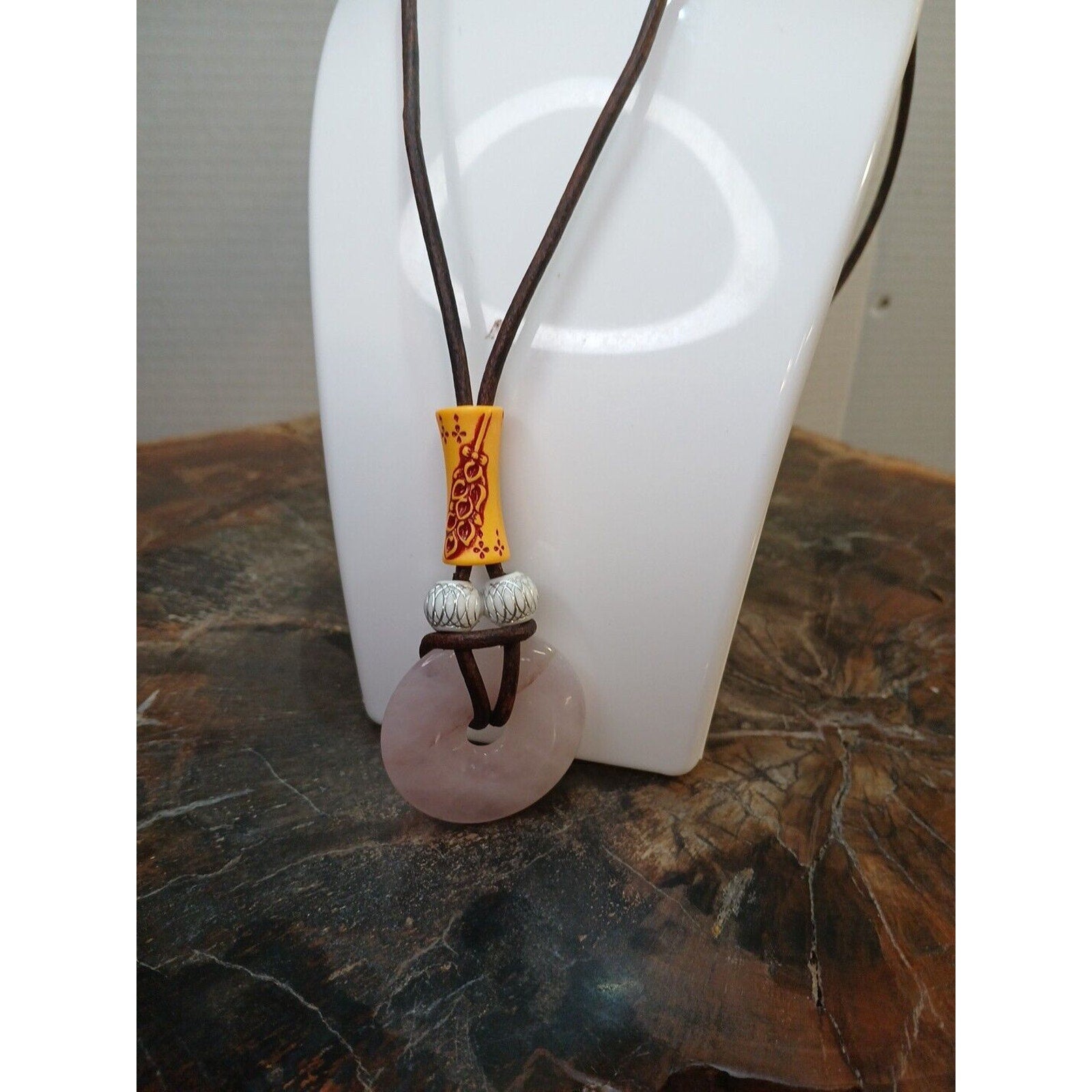 Rose Quartz Pendant Necklace — Handcrafted Natural Stone | CrystalCloud Company by CrystalCloud Company