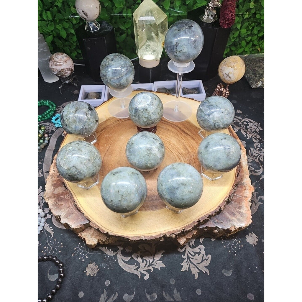 .95LB Avg 1Pc Natural Rainbow Labradorite Crystal Sphere Ball Polished by CrystalCloud Company