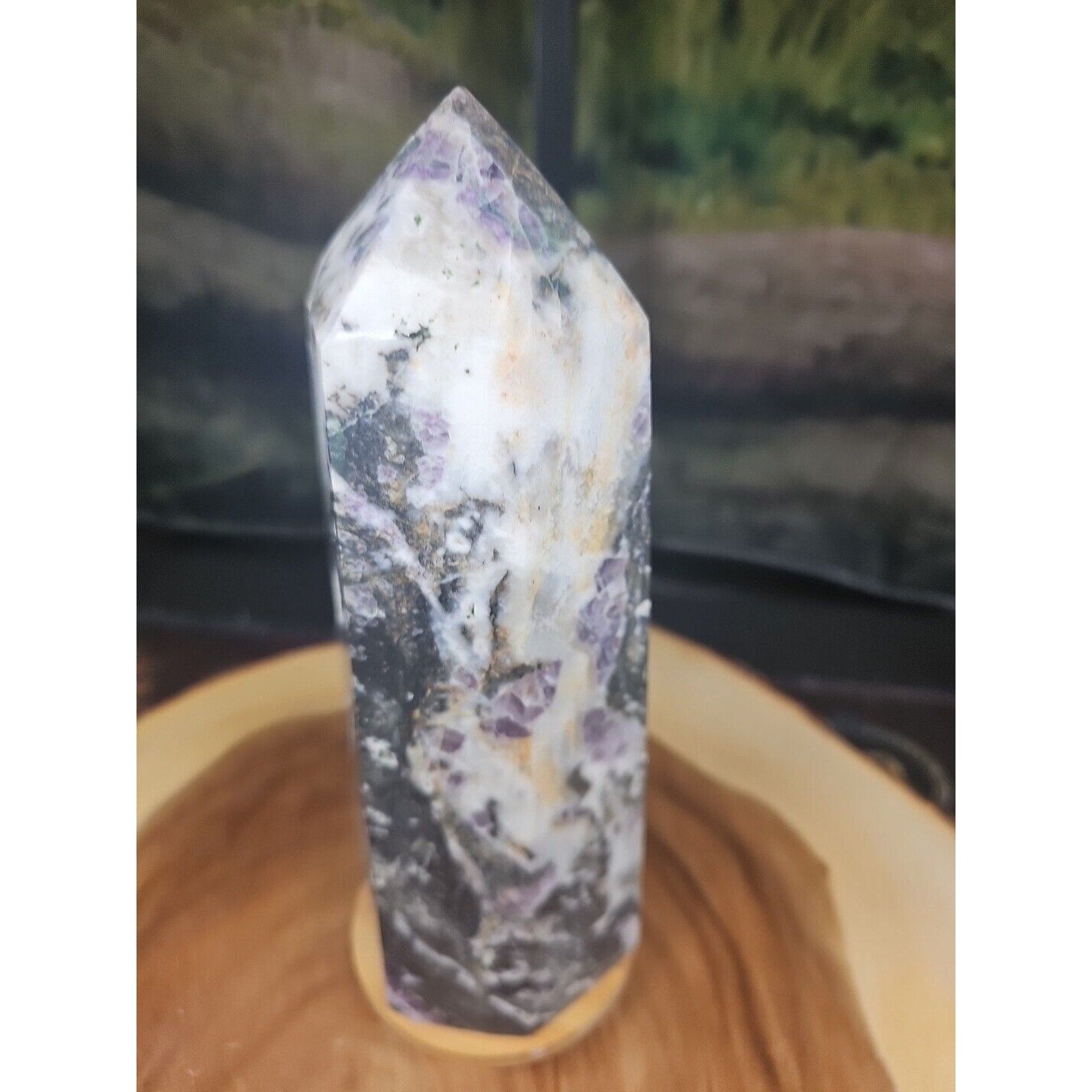 3.41LB 1Pcs Natural Rainbow Fluorite Quartz Crystal Point Tower Polished Healing by CrystalCloud Company