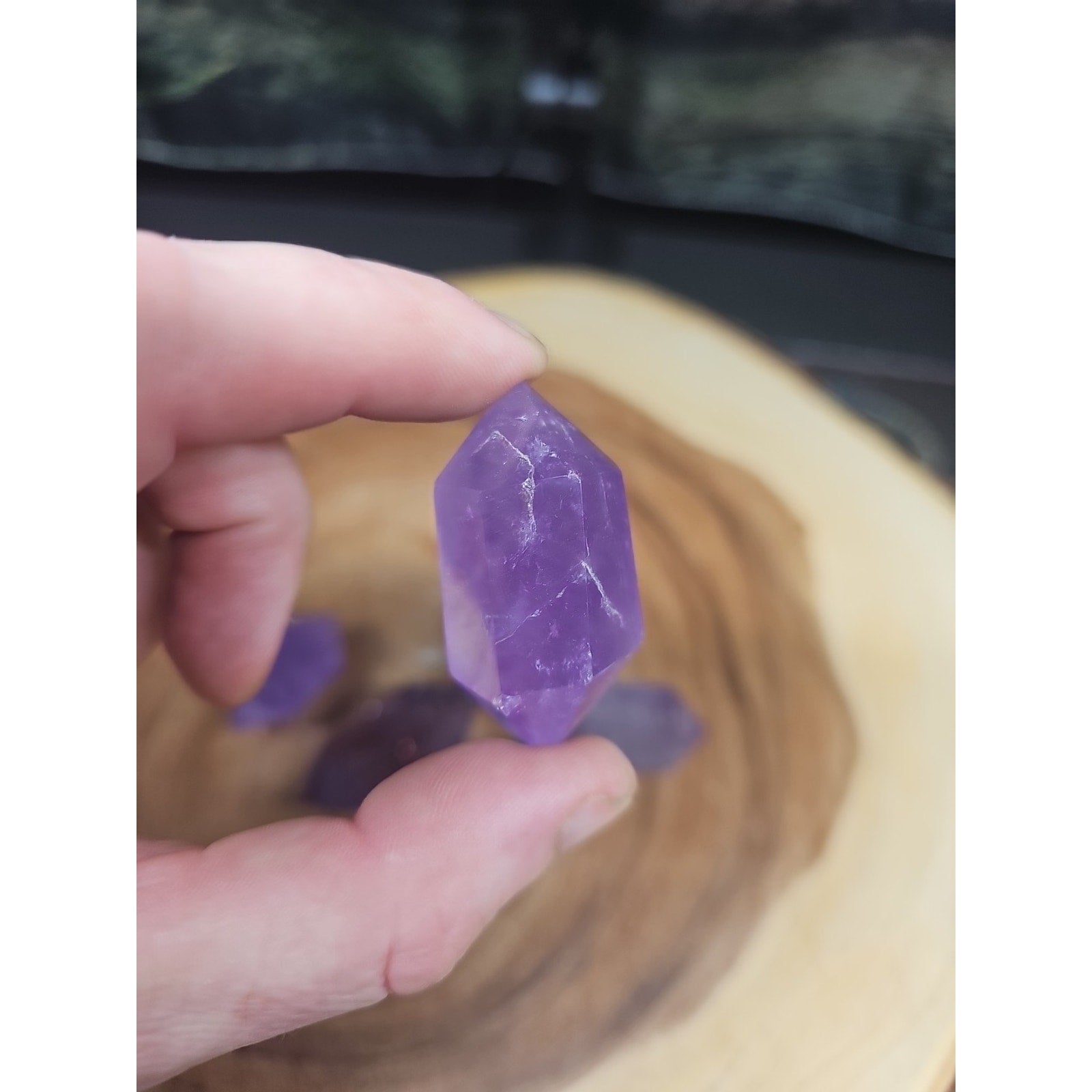 1each Natural Purple Amethyst Quartz Crystal Double Point Wand by CrystalCloud Company