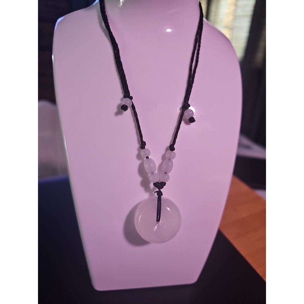 Beautiful! Natural Jade Peace Lucky Buckle Pendant Necklace Healing Adjustable by CrystalCloud Company