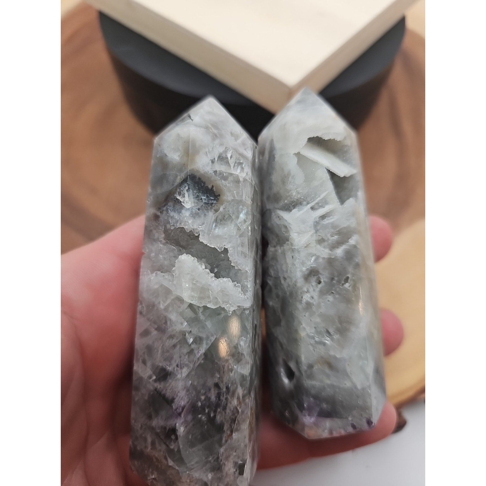 Fluorite Crystal Towers 1 Pair .56lb by CrystalCloud Company