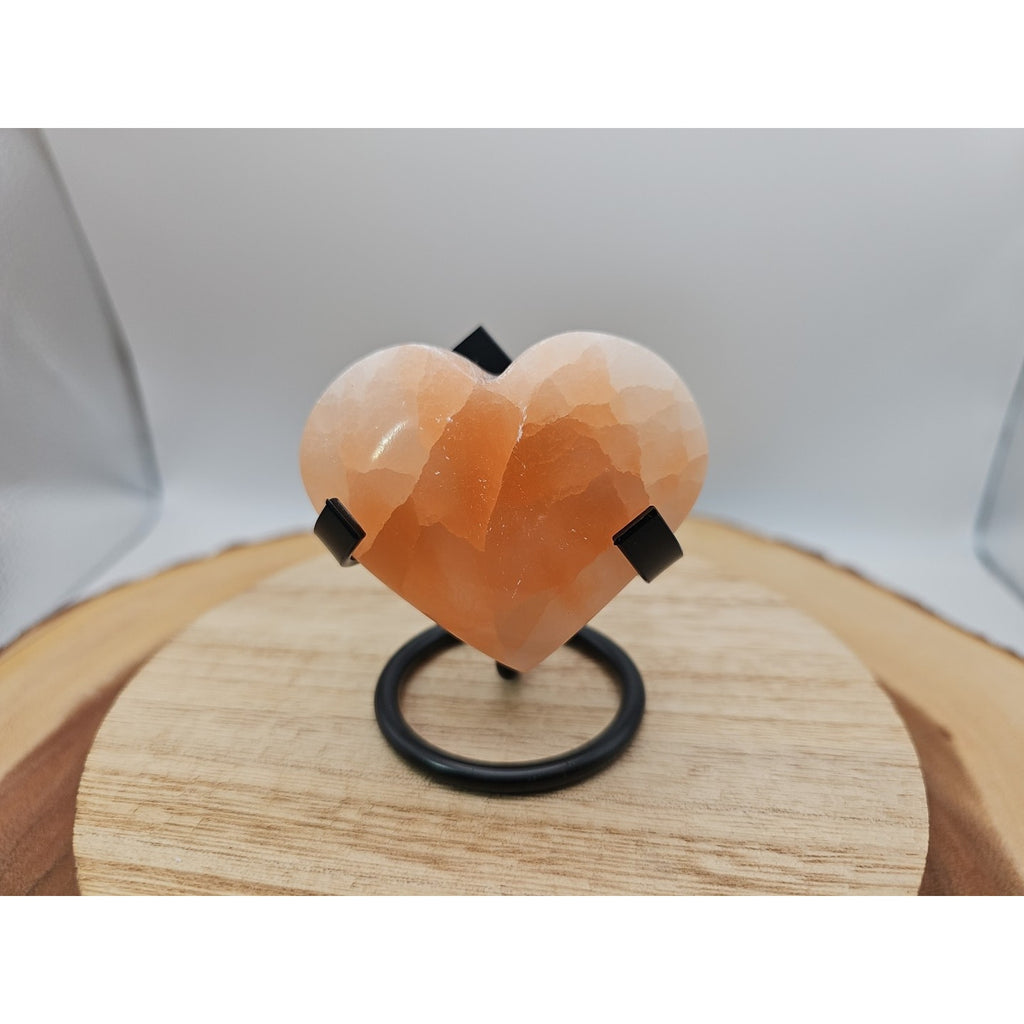 Peach Selenite Palm Stone W/stand 1each by CrystalCloud Company