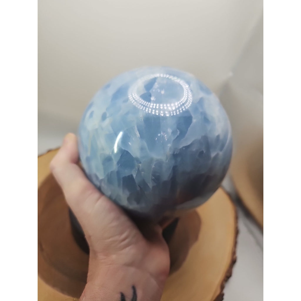 9.17LB Natural Blue crystalThe bal Quartz carved crystal decoration healing by CrystalCloud Company