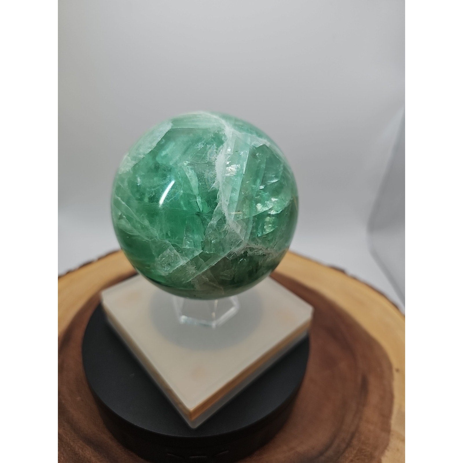 2.84Natural Rainbow Fluorite Quartz Crystal Sphere Ball Polished Healing by CrystalCloud Company