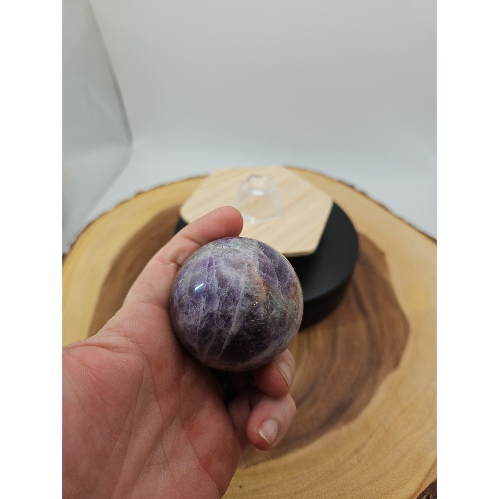 Chevron Amethyst Sphere 250g 56mm by CrystalCloud Company