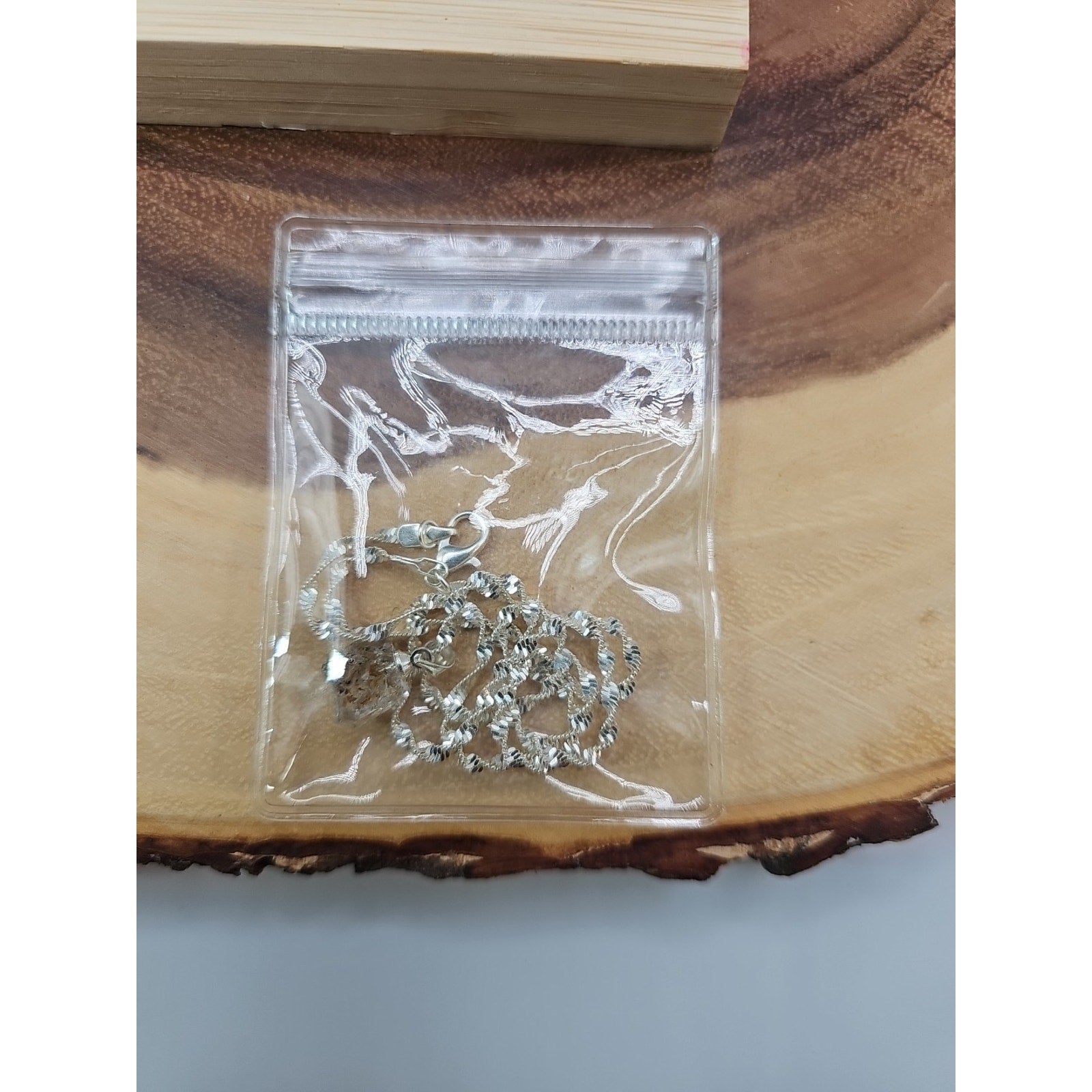 Herkimer diamond necklace W/sterling Silver 925 Chain 16in by CrystalCloud Company