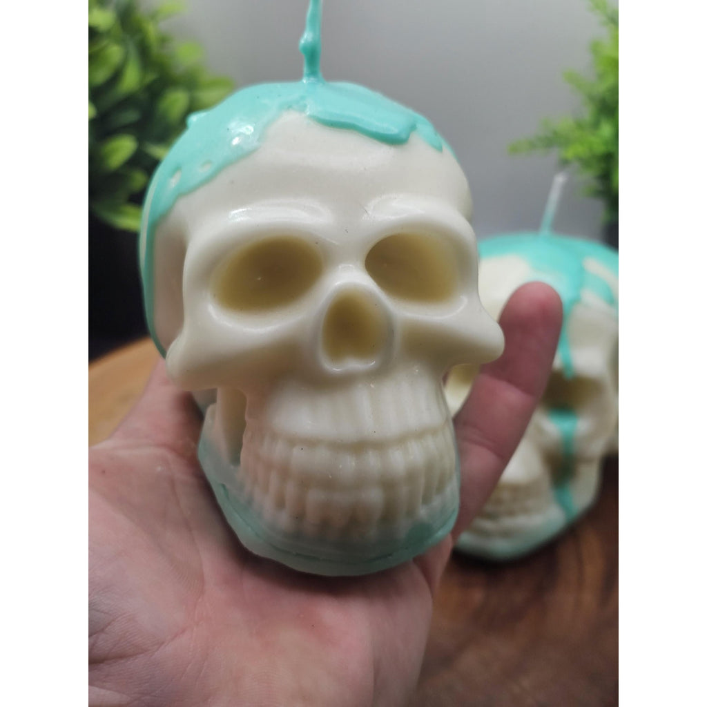 Pair skull candles by CrystalCloud Company