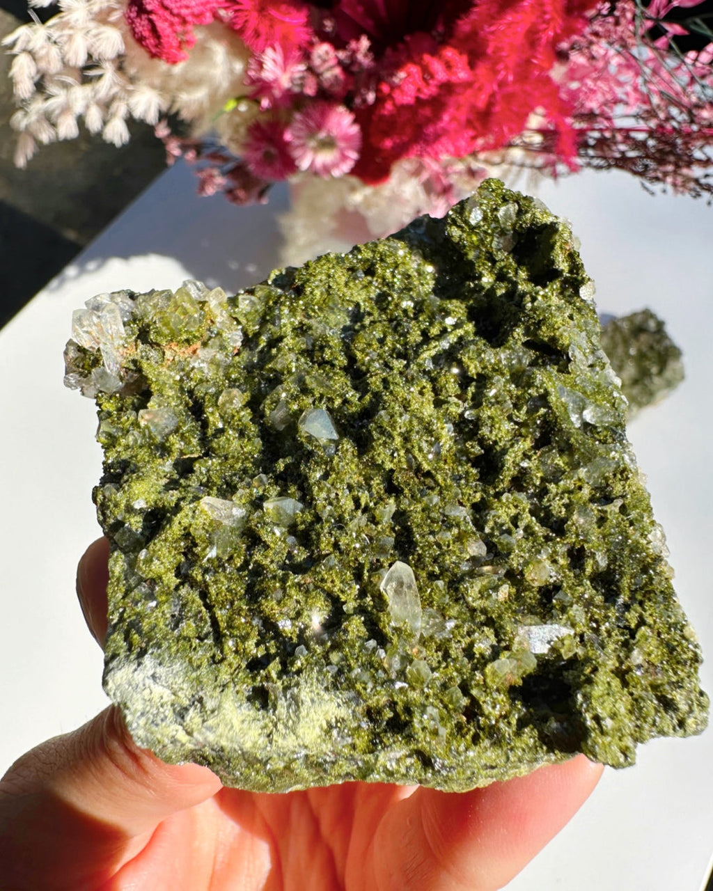 Epidote Quartz Cluster