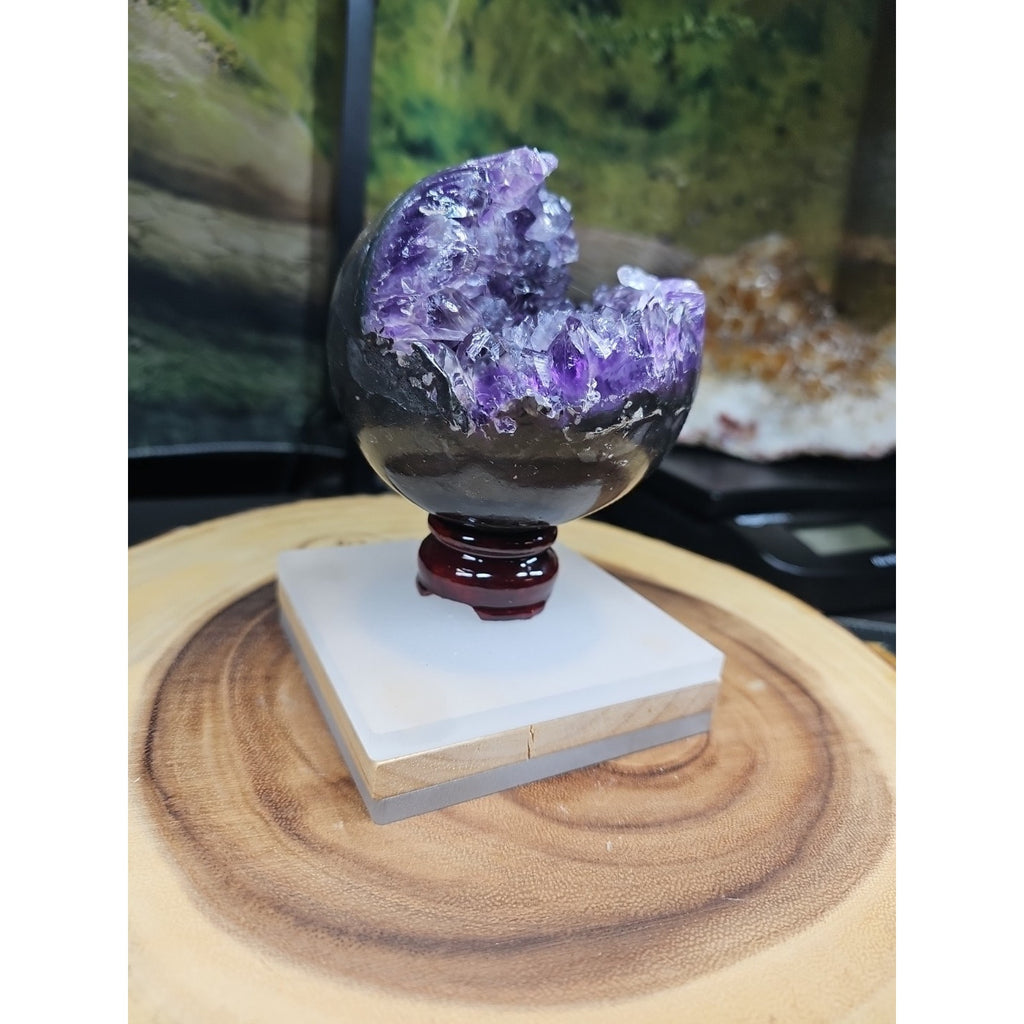 1.92LB Natural Purple Crystal Cave Quartz Open Crystal Ball Spiritual Healing by CrystalCloud Company