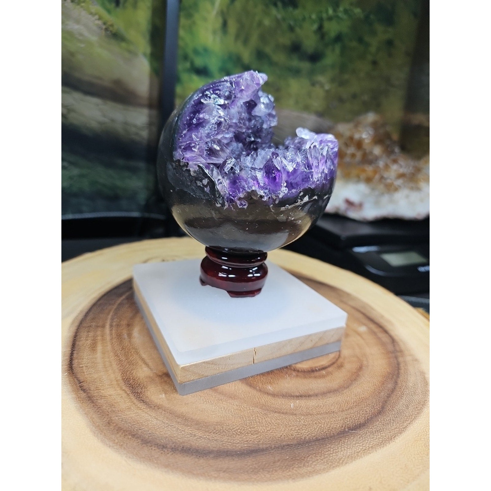 1.92LB Natural Purple Crystal Cave Quartz Open Crystal Ball Spiritual Healing by CrystalCloud Company