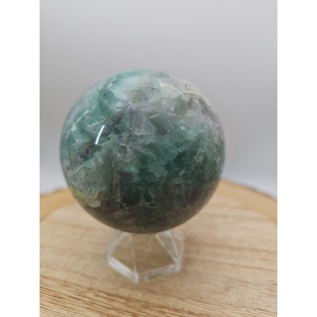 1.16lb Natural Rainbow Fluorite Quartz Crystal Sphere Ball Polished by CrystalCloud Company