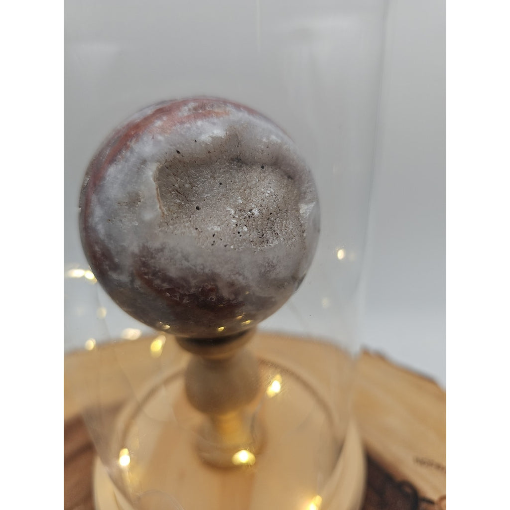 Druzy Ocean Jasper Sphere With Case 60mm by CrystalCloud Company
