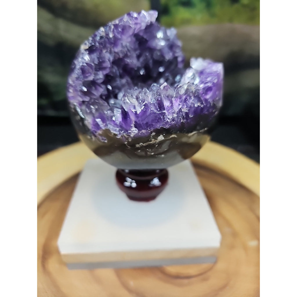 1.92LB Natural Purple Crystal Cave Quartz Open Crystal Ball Spiritual Healing by CrystalCloud Company