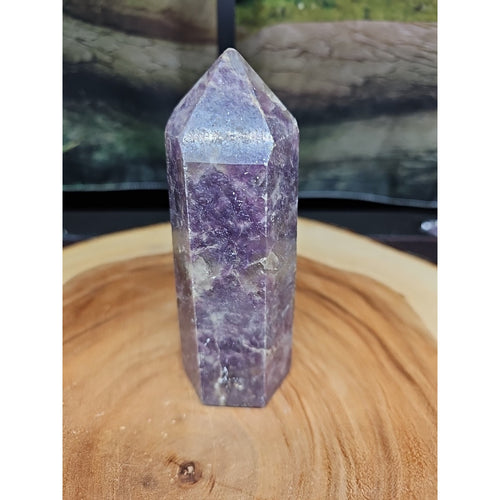 1ea Natural Purple Mica Lepidolite Crystal Point Tower Africa 479g by CrystalCloud Company