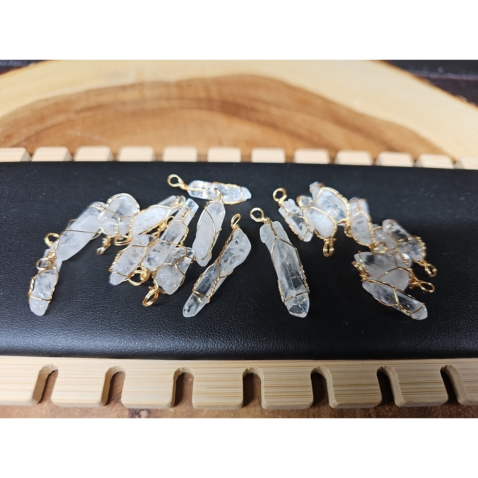 Wire Wrap Quartz Crystal Lot Of 19 by CrystalCloud Company