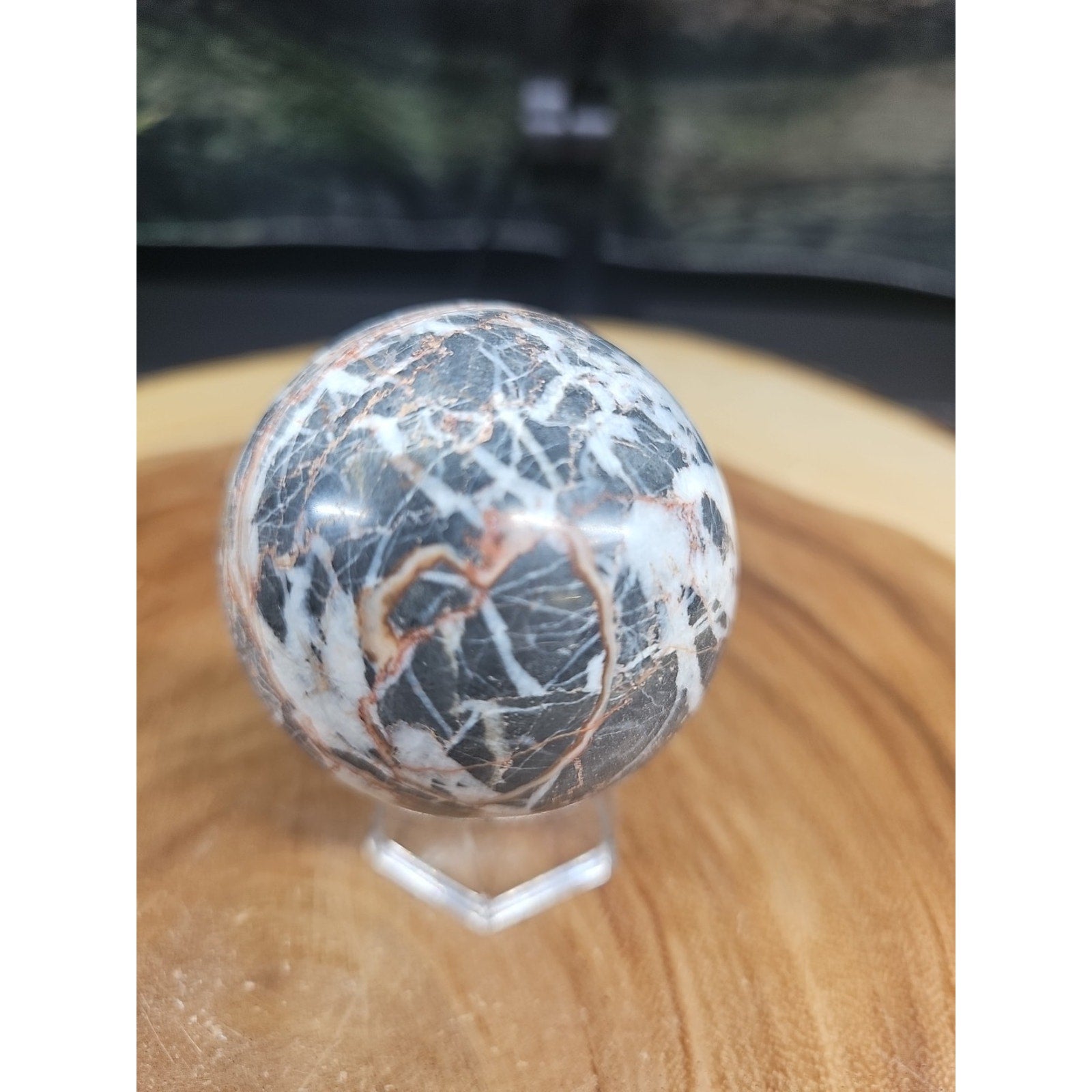 Natural Quartz Crystal Jasper Sphere Ball Polished 50-60mm &stand by CrystalCloud Company