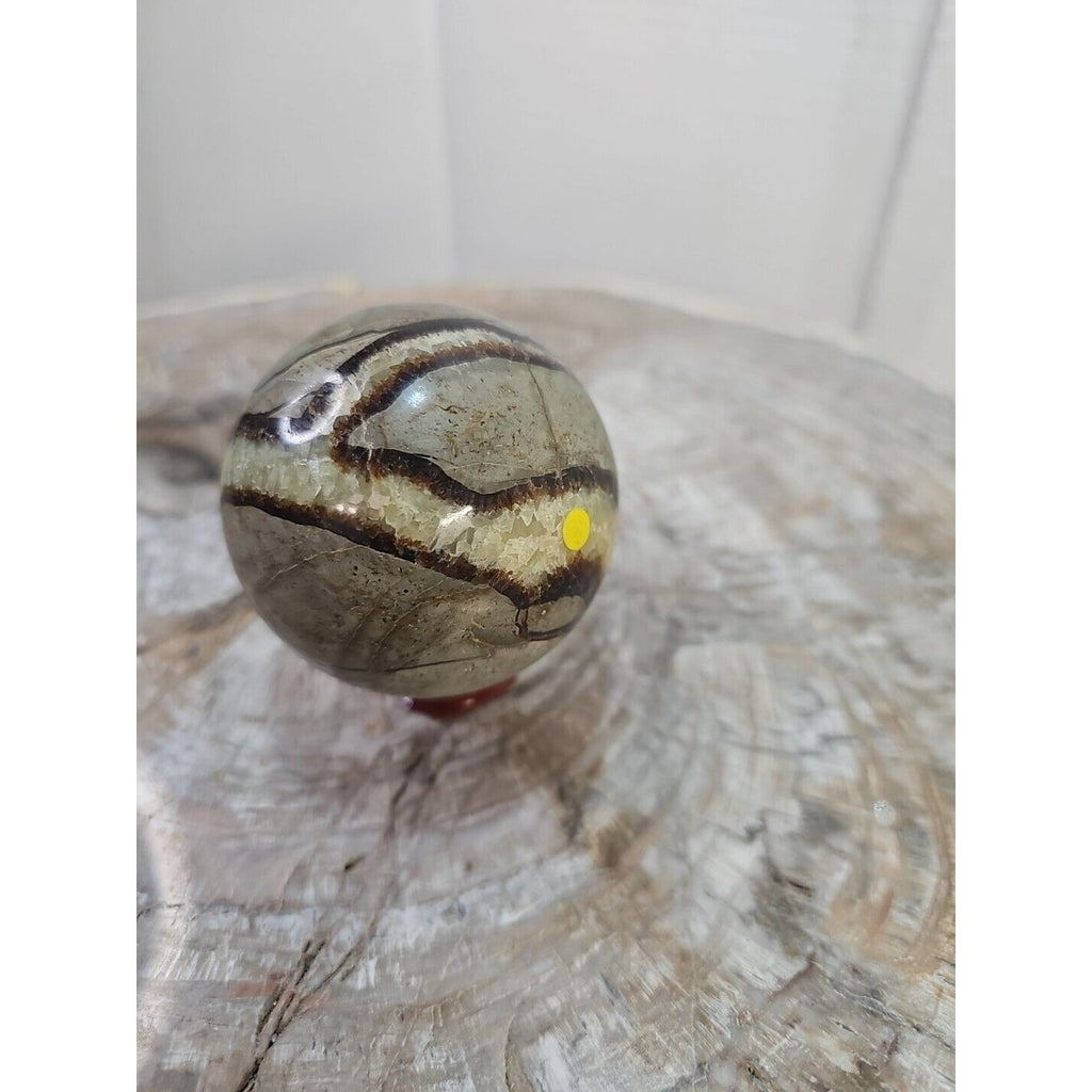 Natural Septarian Dragon Stone Crystal Sphere — 350g with Display Stand | CrystalCloud Company by CrystalCloud Company
