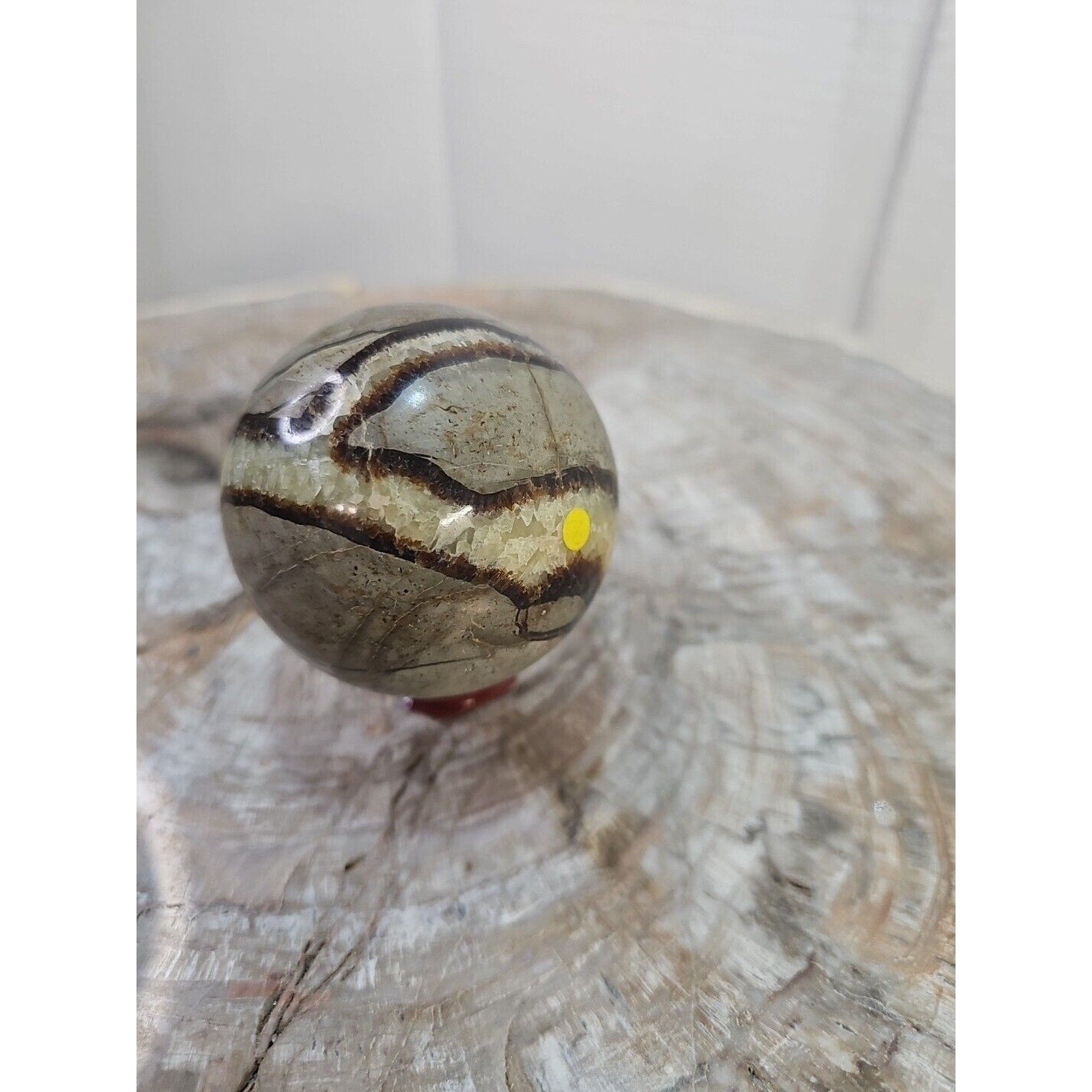 Natural Septarian Dragon Stone Crystal Sphere — 350g with Display Stand | CrystalCloud Company by CrystalCloud Company