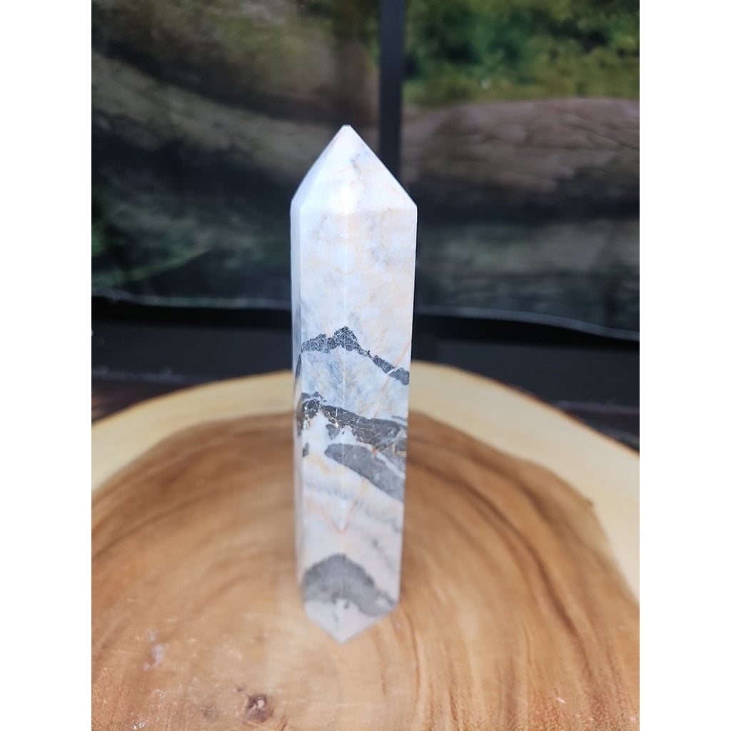 Zebra Stone Tower 347g 6.5in Tall by CrystalCloud Company
