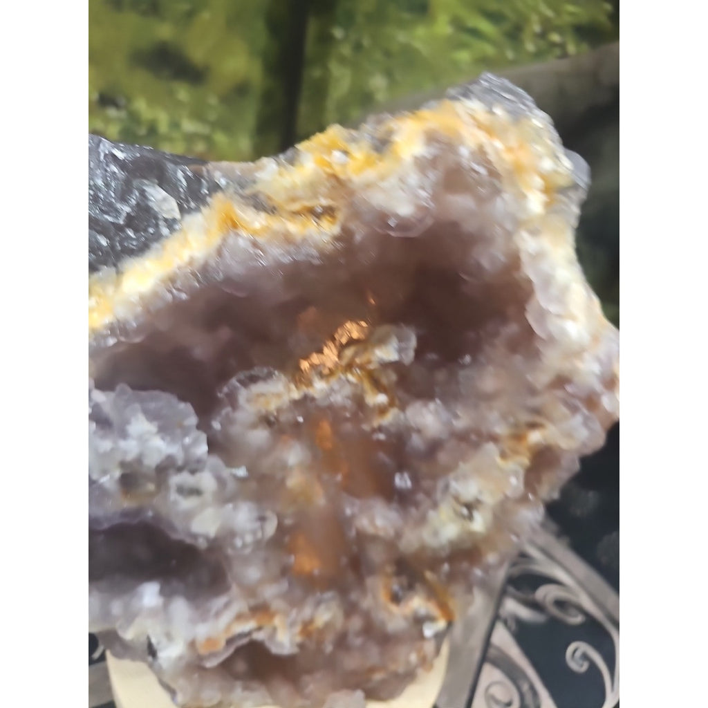 11.9LB Natural fluorite quartz crystal Cluster specimen W/led Back Light Stand by CrystalCloud Company