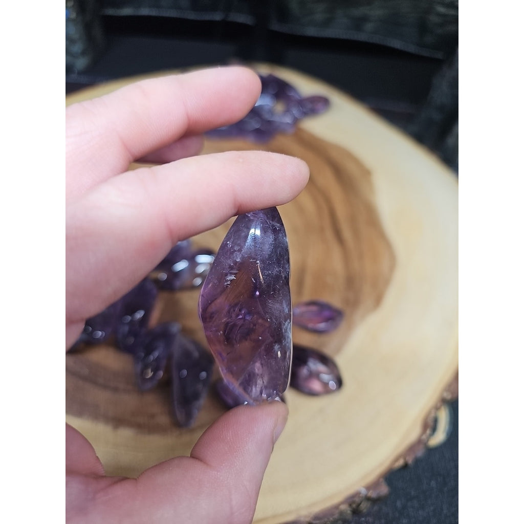 11Pcs Raw Natural Purple Amethyst Quartz Crystal Tumbled Healing Brazil .44lbs by CrystalCloud Company
