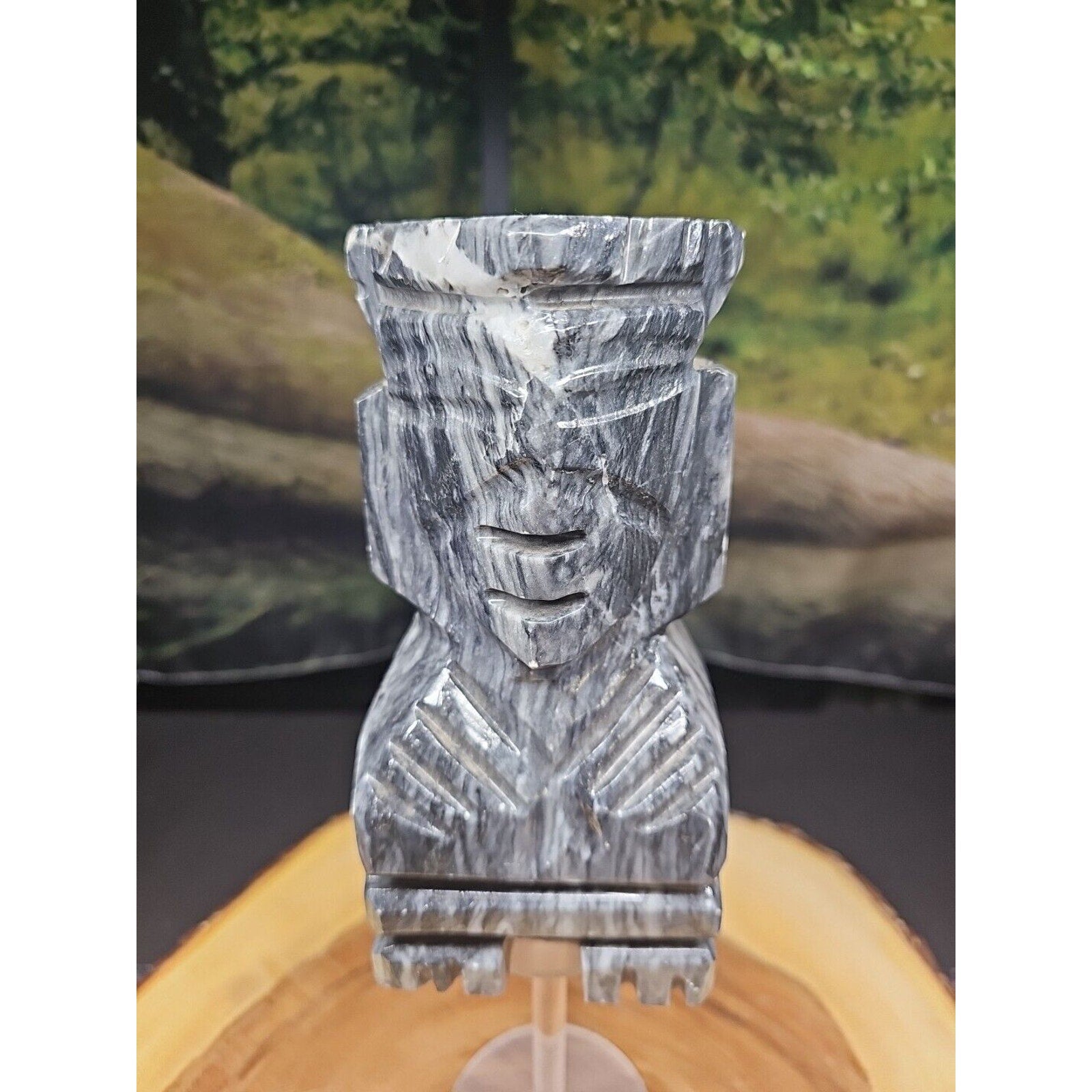 Carved Onyx Aztec Mayan Tiki Sculpture — 4 lbs, 7 inches, Mexican Onyx | CrystalCloud Company by CrystalCloud Company