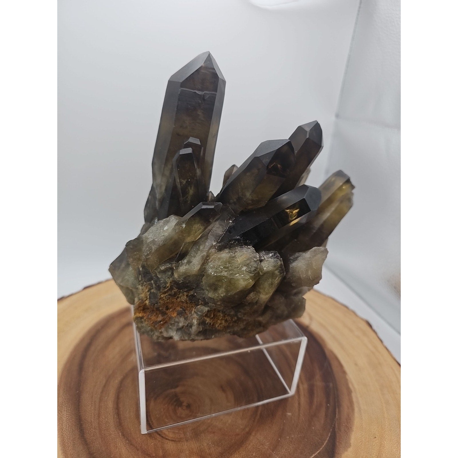 2.77LB Top rare natural beautiful black quartz crystal cluster mineral sample - by CrystalCloud Company