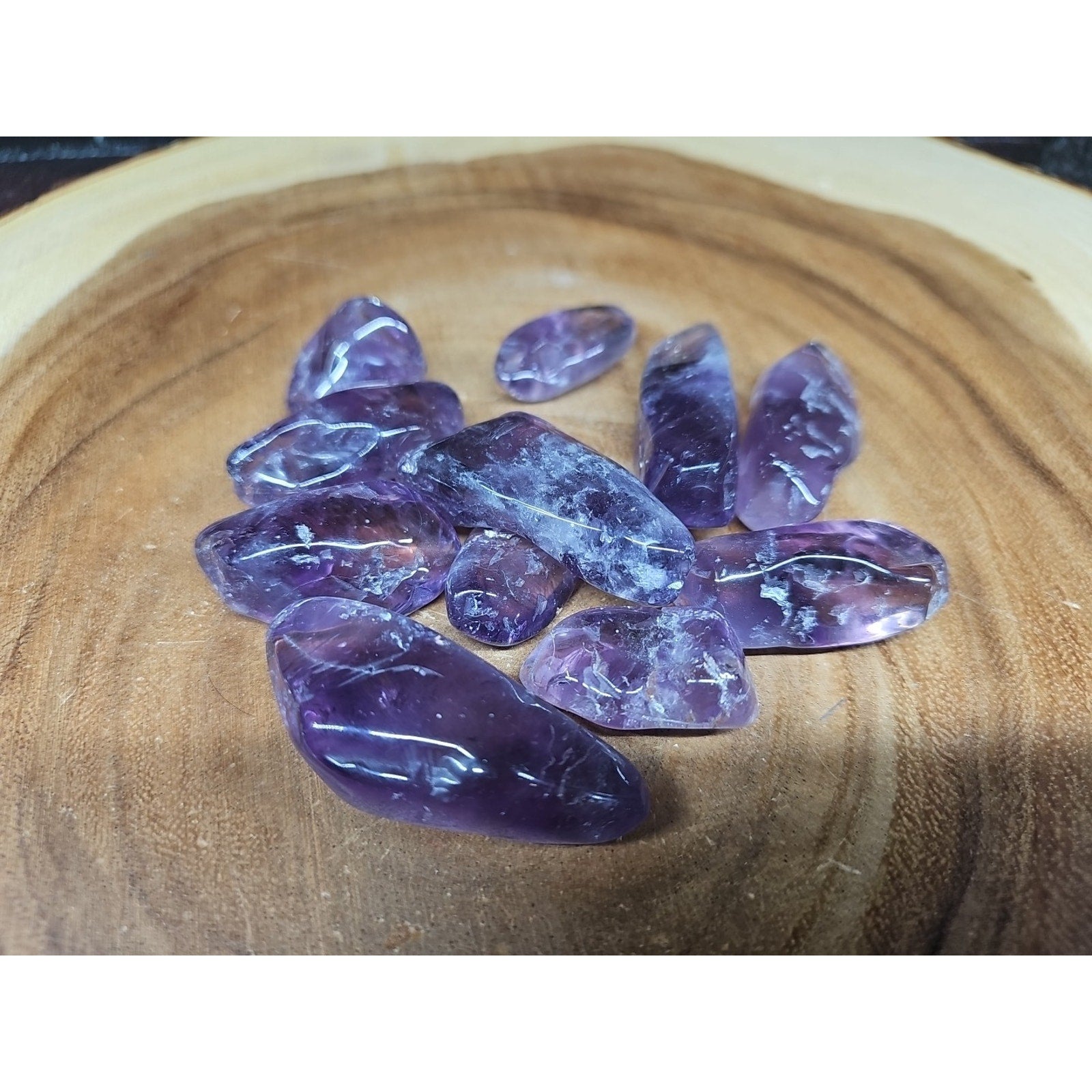 11Pcs Raw Natural Purple Amethyst Quartz Crystal Tumbled Healing Brazil .48lbs by CrystalCloud Company