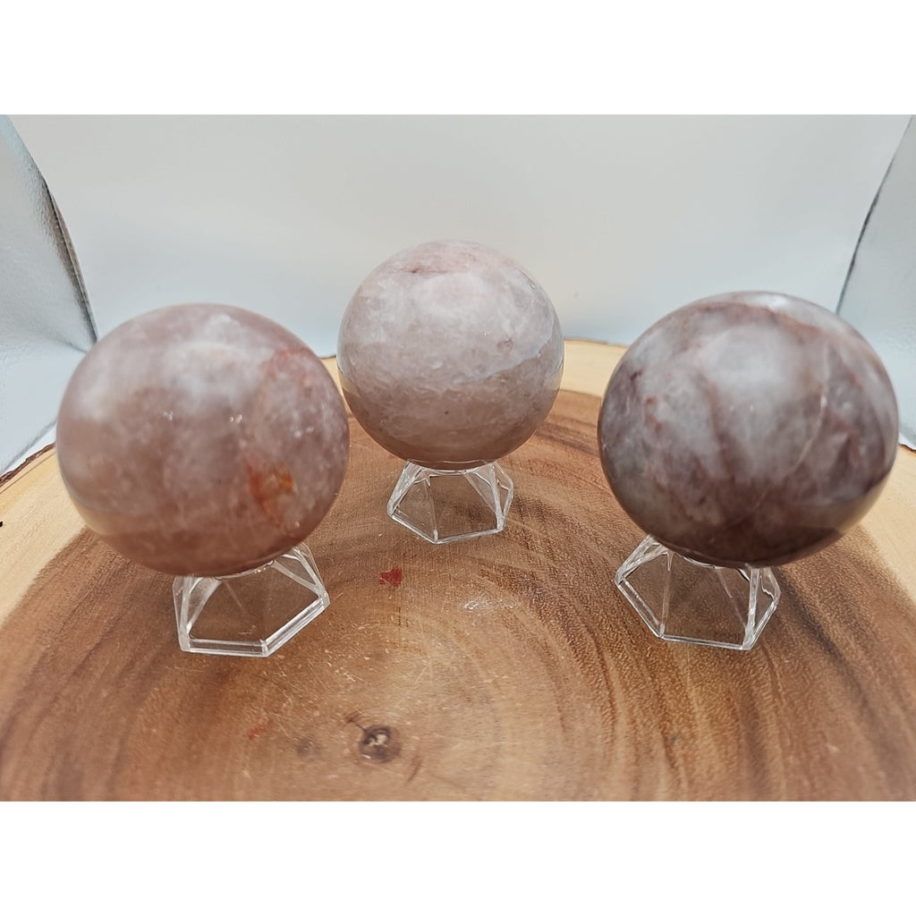 Fire Quartz Crystal Sphere 55-60mm W/stand 1 Each by CrystalCloud Company