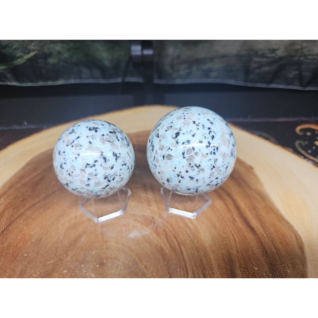 2Pcs A Set Of Natural Quartz Crystal Jasper Sphere Ball Polished 50-60mm &stand by CrystalCloud Company