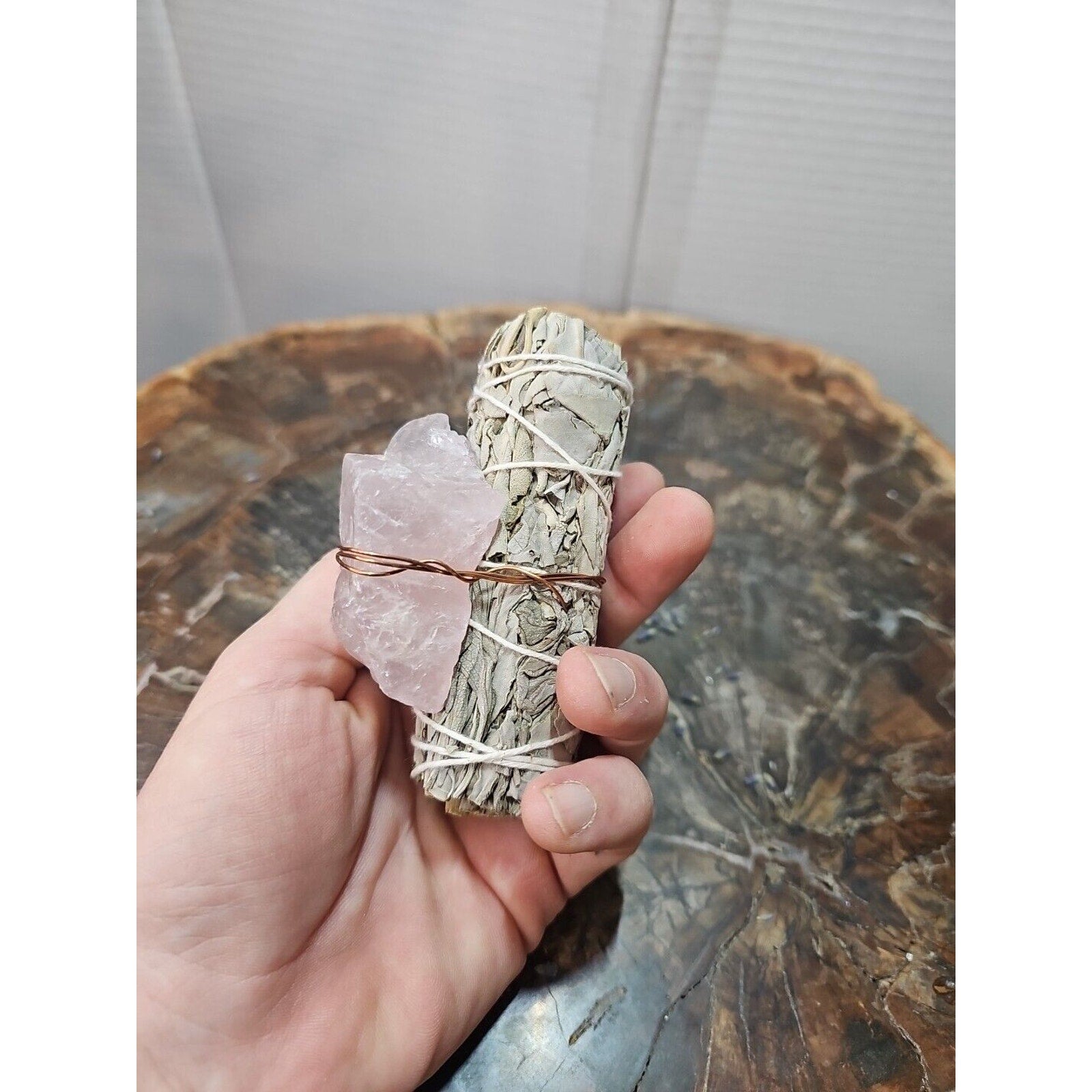 Sage & Rose Quartz Healing Crystal Bundle — Smudge Gift Set | CrystalCloud Company by CrystalCloud Company
