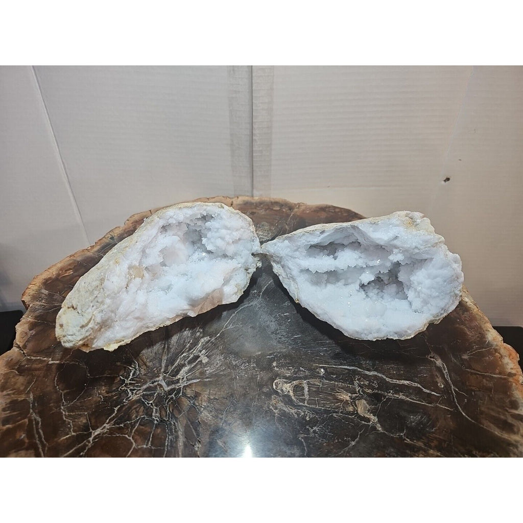 Moroccan Quartz Geode Pair with Display Stands — 3.88 lbs | CrystalCloud Company by CrystalCloud Company