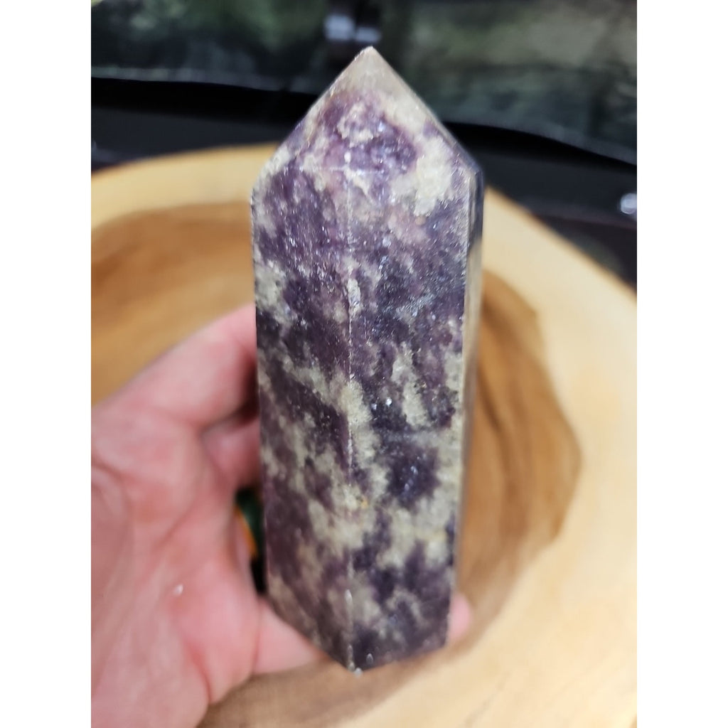 1ea Natural Purple Mica Lepidolite Crystal Point Tower Africa 539g by CrystalCloud Company