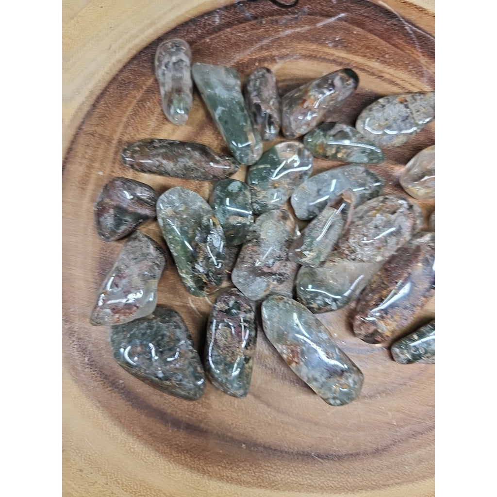 24Pcs Natural Phantom Ghost Clear Quartz Crystal Stone Tumble Brazil .61lbs by CrystalCloud Company