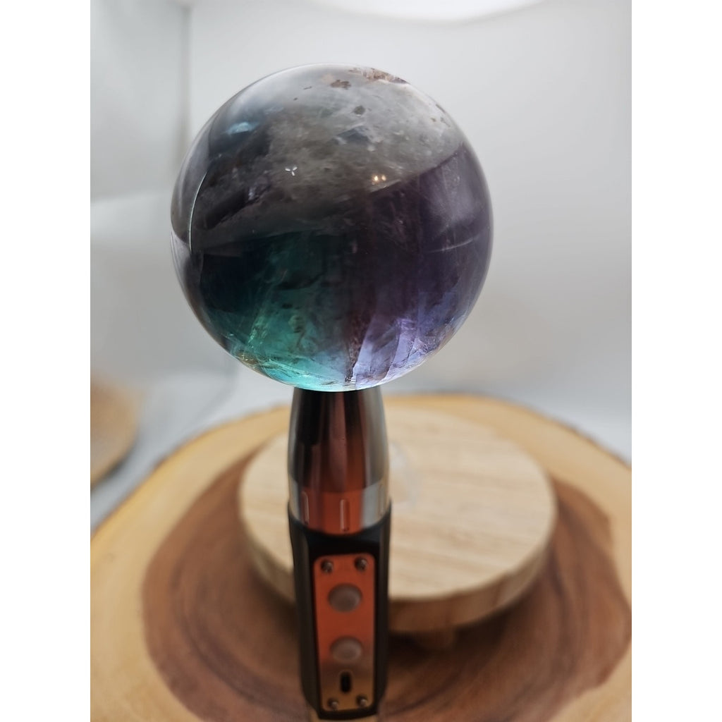 1.10lb Natural Rainbow Fluorite Quartz Crystal Sphere Ball Polished by CrystalCloud Company