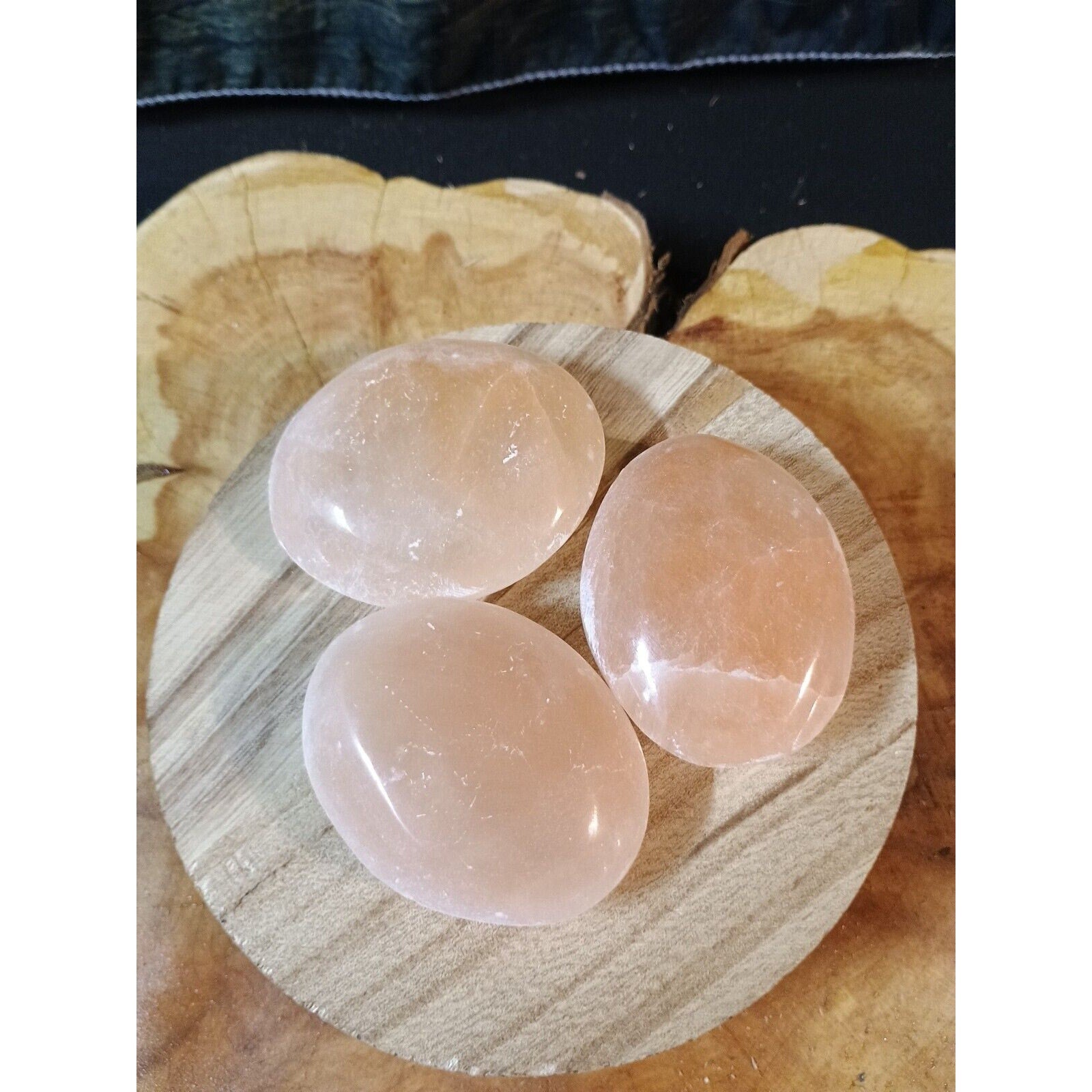 1 Each Oval Shape Peach Palmstone by CrystalCloud Company