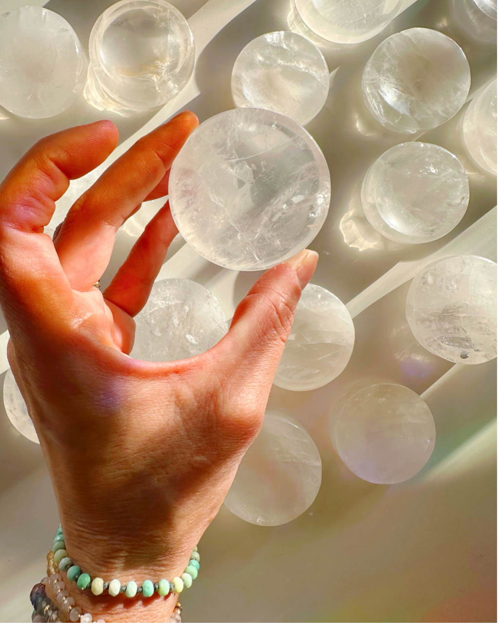 Clear Quartz Sphere Stand/Small Dish by Baltic Mermaid