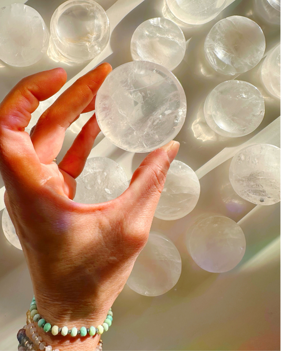 Clear Quartz Sphere Stand/Small Dish by Baltic Mermaid