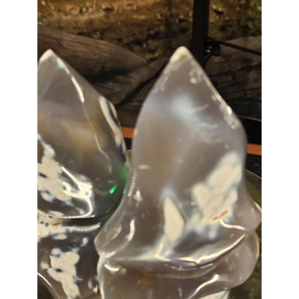 1 pair Orca flame stones by CrystalCloud Company