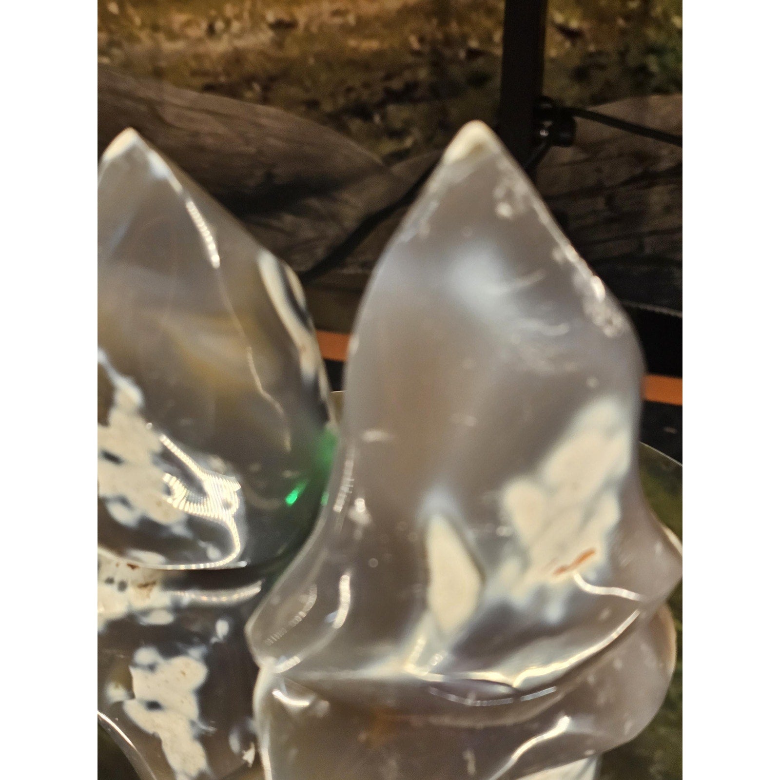 1 pair Orca flame stones by CrystalCloud Company