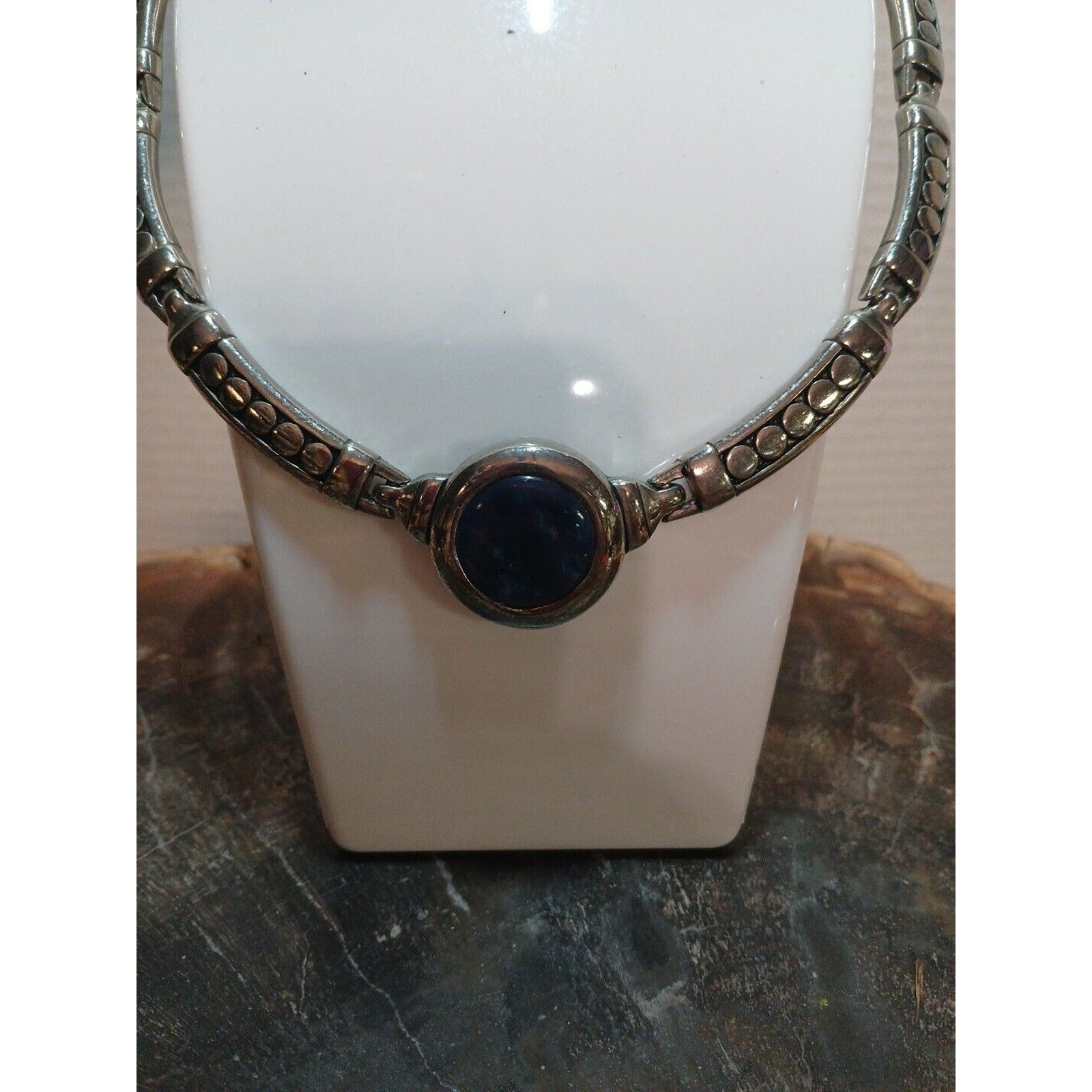 Silver Plated Necklace with Natural Stone Pendant by CrystalCloud Company