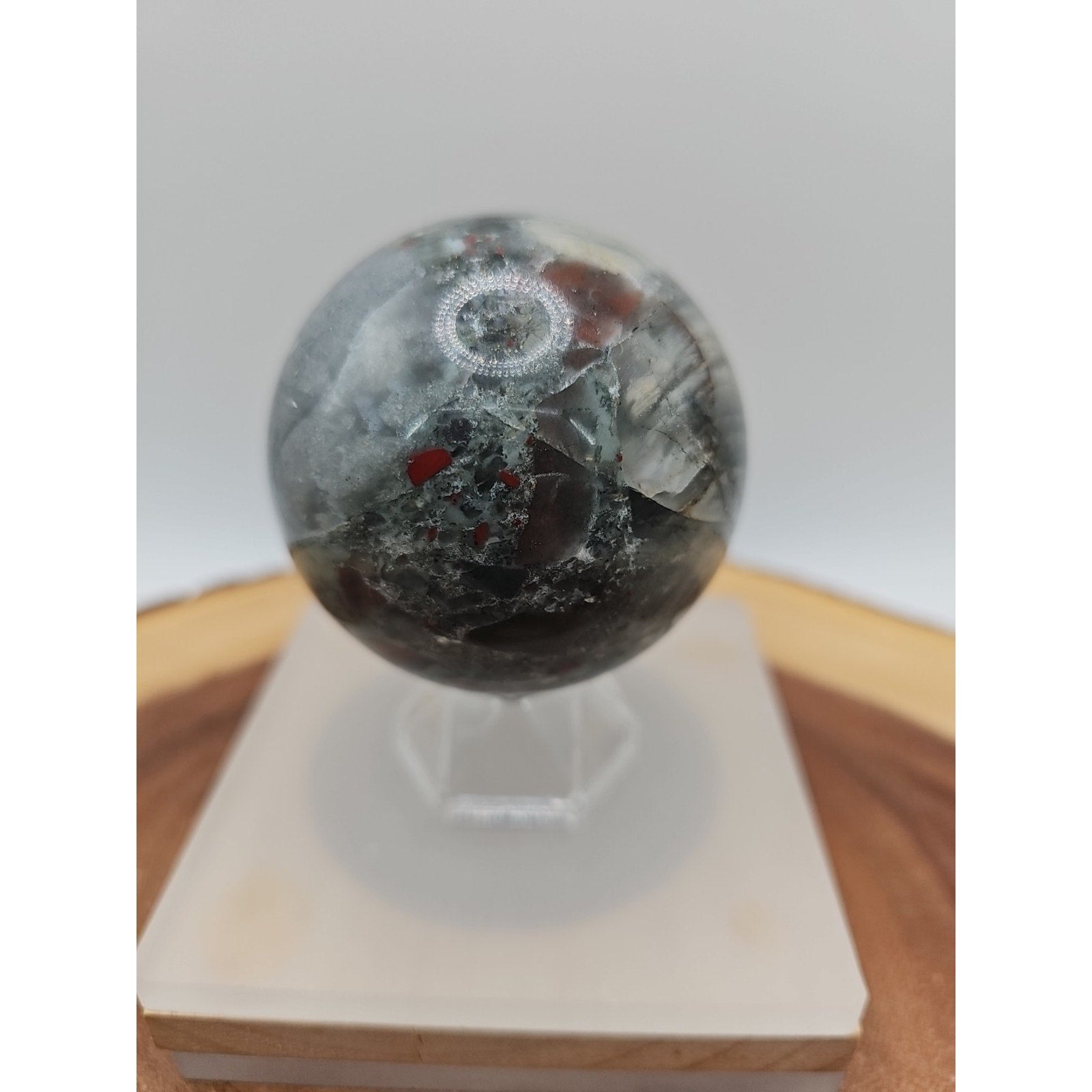 Ocean Jasper Sphere 63mm w/stand by CrystalCloud Company
