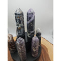 2Pcs Natural Rainbow Fluorite Quartz Crystal Point Tower Polished 4in Tall Avg by CrystalCloud Company