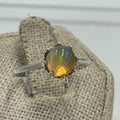Sterling Silver Crown Set Circle Ethiopian Opal Ring - Size 8 - Intuition, Creativity & Inner Light by Sacred Crystals