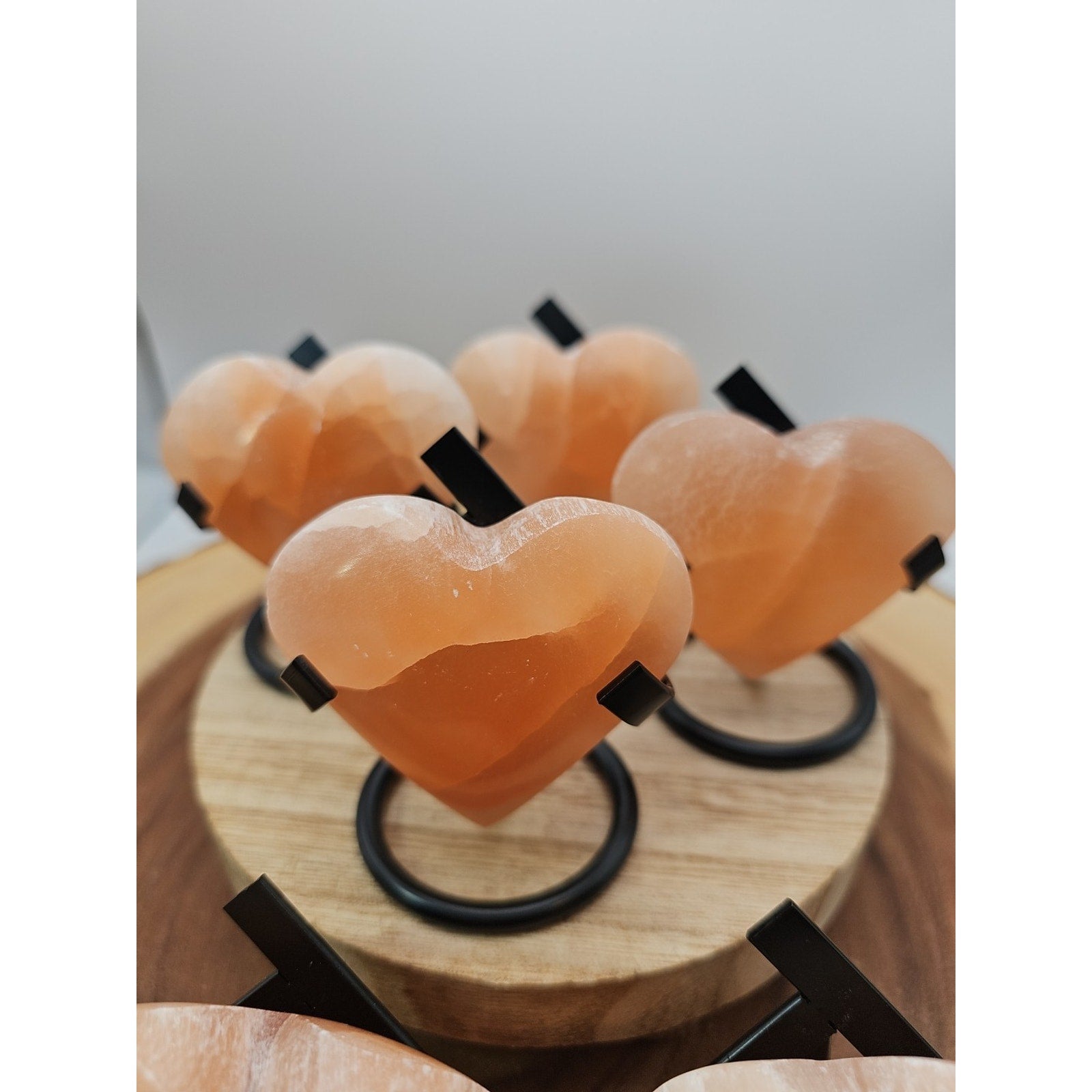 Peach Selenite Palm Stone W/stand 1each by CrystalCloud Company